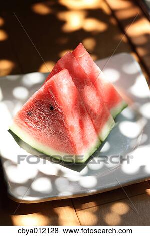 Stock Photo - Watermelon on a plate. Fotosearch