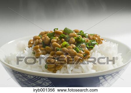 White rice and natto View Large Photo Image Stock Photograph - White rice and natto. Fotosearch