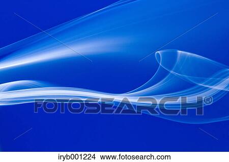 Picture - White smoke on blue background. Fotosearch