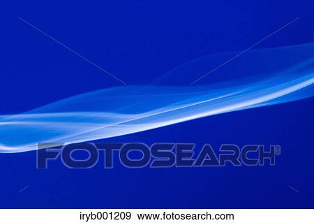 Stock Photo - White smoke on blue background. Fotosearch