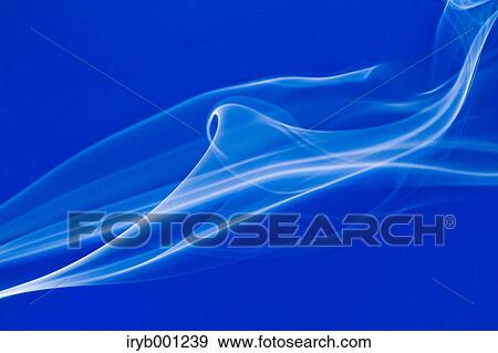 Stock Photo - White smoke on blue background. Fotosearch