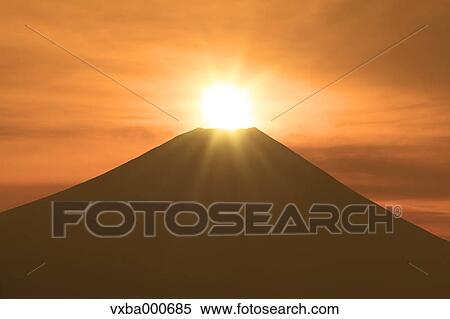 Diamond Fuji, Shizuoka Prefecture View Large Photo Image Stock Photography - Diamond Fuji, Shizuoka Prefecture. Fotosearch