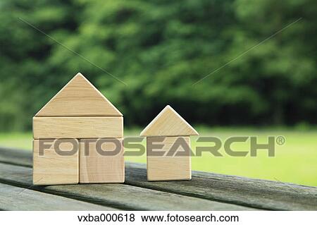 Houses made of building blocks View Large Photo Image Stock Photo - Houses made of building blocks. Fotosearch