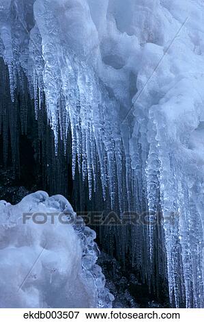 Stock Photo - Icicles, Nagano Prefecture. Fotosearch