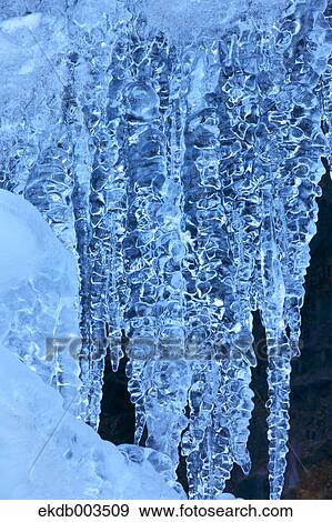 Stock Photo - Icicles, Nagano Prefecture. Fotosearch