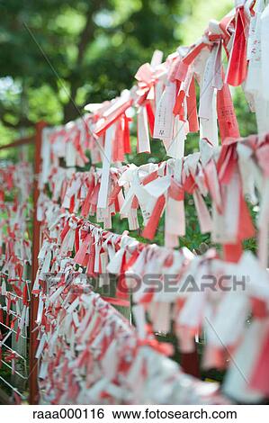 Japanese Omikuji good luck papers View Large Photo Image Stock Photograph - Japanese Omikuji good luck papers. Fotosearch