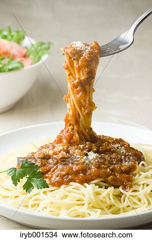 Picture - Meat sauce spaghetti. Fotosearch