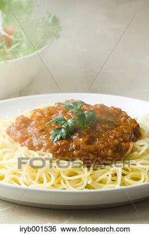 Stock Photograph - Meat sauce spaghetti. Fotosearch