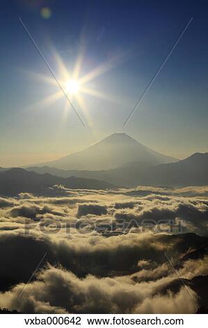Mount Fuji and sea of clouds View Large Photo Image Stock Image - Mount Fuji and sea of clouds. Fotosearch