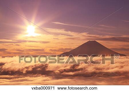 Mount Fuji and sea of clouds View Large Photo Image Stock Image - Mount Fuji and sea of clouds. Fotosearch