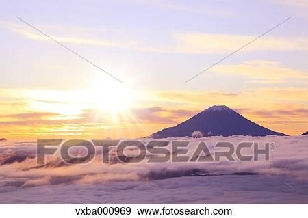 Stock Photo - Mount Fuji and sea of clouds. Fotosearch