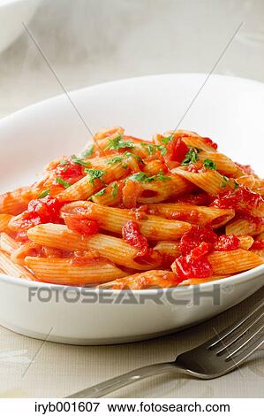 Penne Arrabbiata View Large Photo Image Stock Photo - Penne Arrabbiata. Fotosearch
