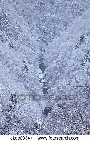 Stock Image - Tabayama Valley, Yamanashi Prefecture. Fotosearch