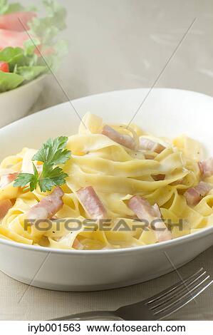 Tagliatelle Carbonara View Large Photo Image Stock Image - Tagliatelle Carbonara. Fotosearch