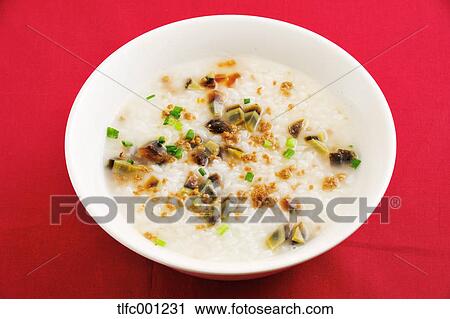 Chinese-style Pidan pork porridge View Large Photo Image Stock Image - Chinese-style Pidan pork porridge. Fotosearch