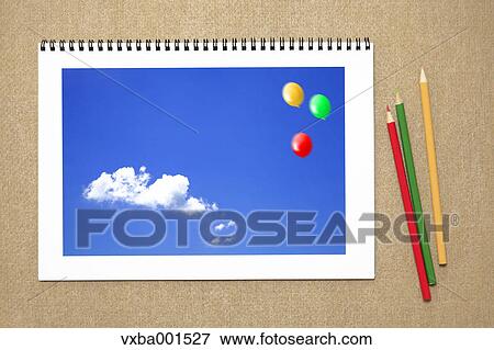 Colored pencils and sketchbook View Large Photo Image Stock Photo - Colored pencils and sketchbook. Fotosearch