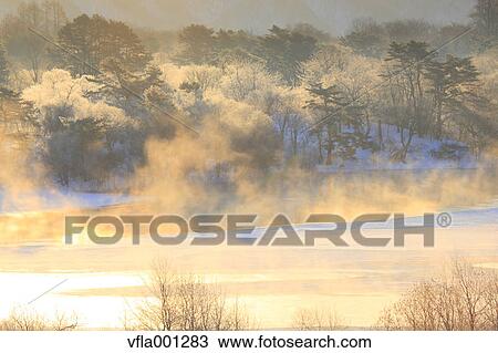 Fog and snow at Lake Onogawa, Fukushima prefecture View Large Photo Image Stock Image - Fog and snow at Lake Onogawa, Fukushima prefecture. Fotosearch