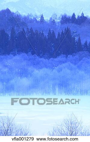 Fog and snow at Lake Onogawa, Fukushima prefecture View Large Photo Image Stock Photo - Fog and snow at Lake Onogawa, Fukushima prefecture. Fotosearch