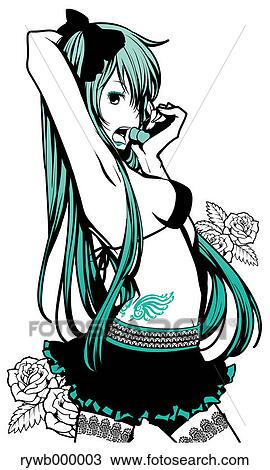 Stock Image - Manga character illustration. Fotosearch