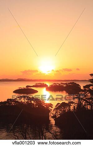 Stock Image - Morning in Matsushima, Miyagi Prefecture. Fotosearch