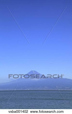 Stock Image - Mount Fuji from Suruga Bay, Shizuoka Prefecture. Fotosearch