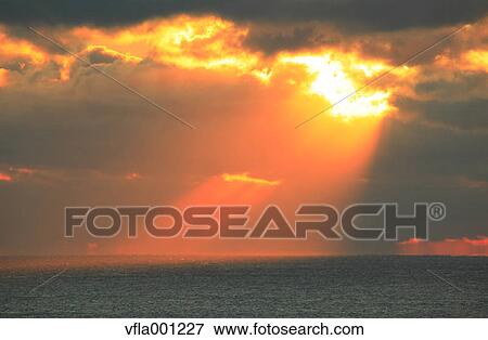 Stock Photo - Sea and sky at dawn, Fukushima prefecture. Fotosearch