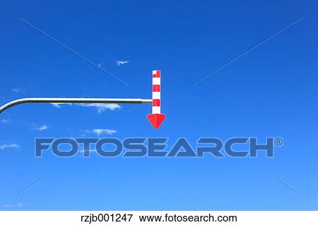 Stock Photo - Shoulder indicator and sky, Hokkaido. Fotosearch