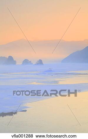 Sunset at Lake Akimoto, Fukushima Prefecture View Large Photo Image Stock Photo - Sunset at Lake Akimoto, Fukushima Prefecture. Fotosearch