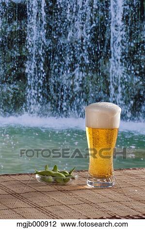 Stock Image - Beer and soybeans. Fotosearch