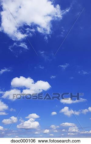 Blue sky with clouds View Large Photo Image Stock Photograph - Blue sky with clouds. Fotosearch