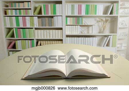 Stock Photograph - Book and white bookshelf. Fotosearch
