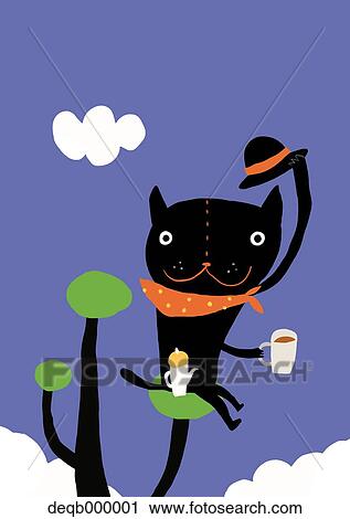 Cat illustration View Large Photo Image Stock Image - Cat illustration. Fotosearch