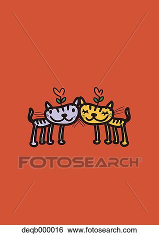 Cats illustration View Large Photo Image Stock Photograph - Cats illustration. Fotosearch