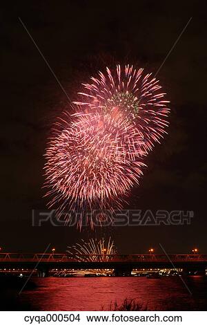 Fireworks in Osaka View Large Photo Image Picture - Fireworks in Osaka. Fotosearch
