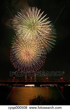 Fireworks in Osaka View Large Photo Image Stock Photo - Fireworks in Osaka. Fotosearch