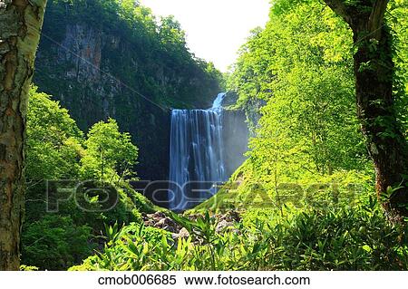 Stock Photography - Garo waterfall, Hokkaido. Fotosearch