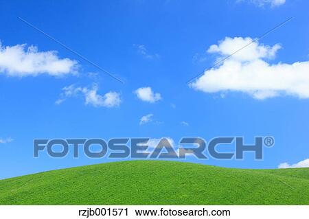 Grassland and sky with clouds, Hokkaido View Large Photo Image Stock Image - Grassland and sky with clouds, Hokkaido. Fotosearch