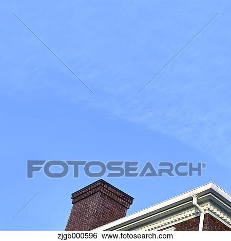House rooftop and blue sky with clouds View Large Photo Image Stock Photograph - House rooftop and blue sky with clouds. Fotosearch