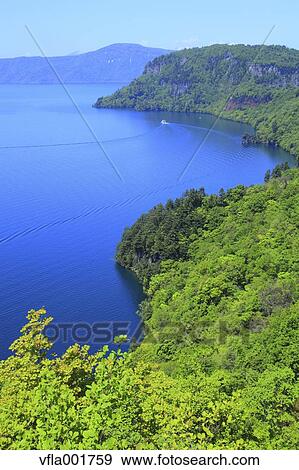 Lake Towada, Aomori Prefecture View Large Photo Image Stock Photo - Lake Towada, Aomori Prefecture. Fotosearch