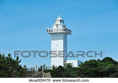 Lighthouse in Anori cape, Mie Prefecture View Large Photo Image Stock Photo - Lighthouse in Anori cape, Mie Prefecture. Fotosearch