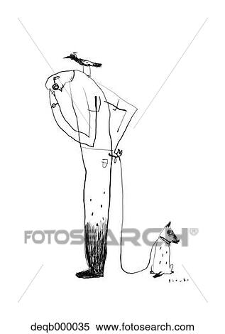 Man and dog illustration View Large Photo Image Stock Photography - Man and dog illustration. Fotosearch