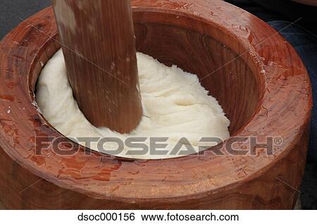 Stock Photograph - Mochi making. Fotosearch