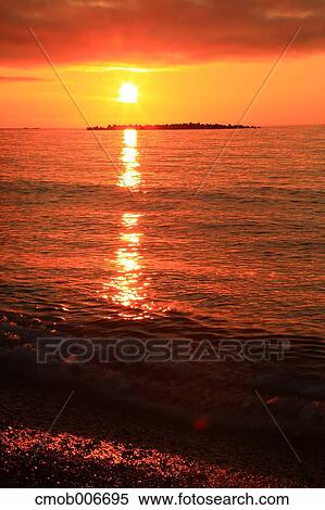 Sea of Japan at sunset, Hokkaido View Large Photo Image Stock Photography - Sea of Japan at sunset, Hokkaido. Fotosearch