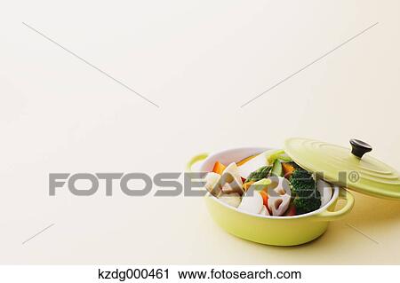 Stock Image - Steamed vegetables. Fotosearch