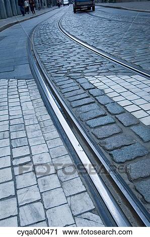 Stone pavement and railroad, Netherlands View Large Photo Image Stock Image - Stone pavement and railroad, Netherlands. Fotosearch