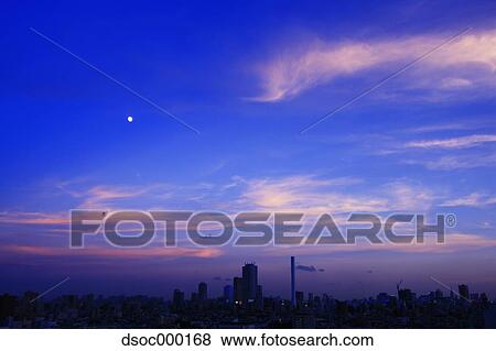 Tokyo cityscape and sunset sky View Large Photo Image Stock Photo - Tokyo cityscape and sunset sky. Fotosearch