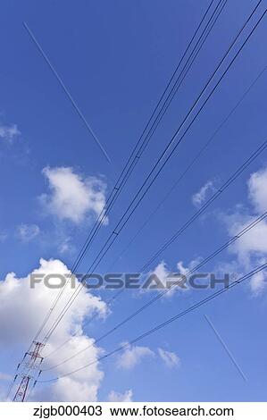 Transmission lines and sky View Large Photo Image Stock Image - Transmission lines and sky. Fotosearch
