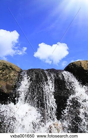 Water stream and blue sky with clouds View Large Photo Image Stock Image - Water stream and blue sky with clouds. Fotosearch