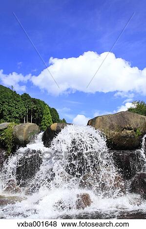 Water stream and blue sky with clouds View Large Photo Image Stock Photo - Water stream and blue sky with clouds. Fotosearch