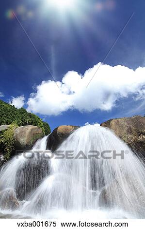 Water stream and blue sky with clouds View Large Photo Image Stock Photography - Water stream and blue sky with clouds. Fotosearch